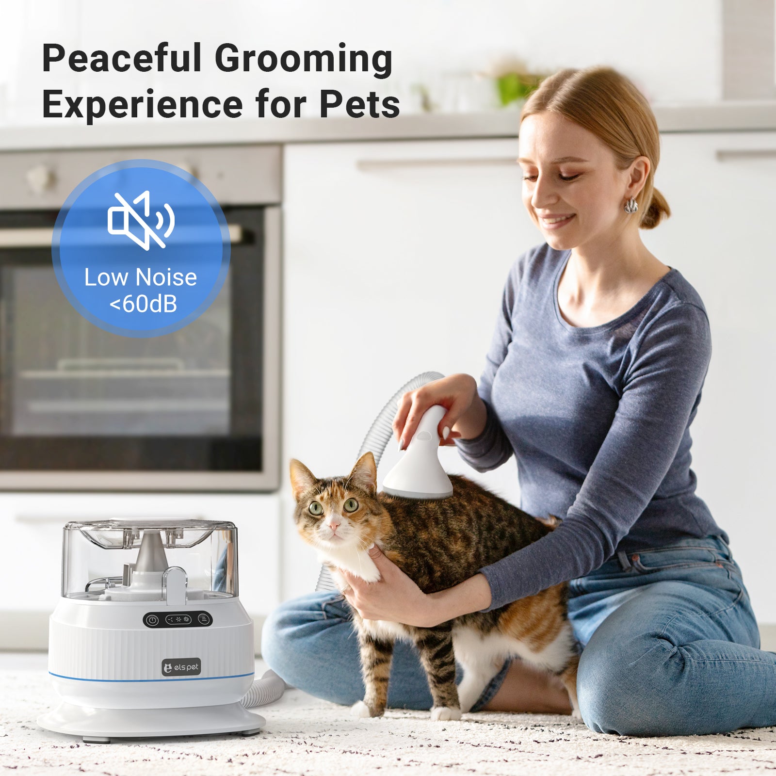 Pet Grooming Vacuum Kit with 5 Grooming Tools